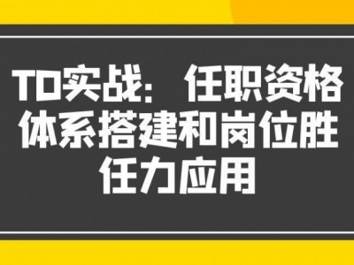 TD實戰(zhàn)：任職資格體系搭建和崗位勝任力應(yīng)用